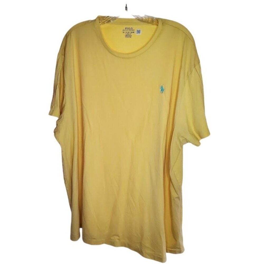 Polo Ralph Lauren 2XL Classic Fit Yellow Tee Shirt Pony Logo Cotton